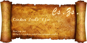 Csuba Zsófia névjegykártya